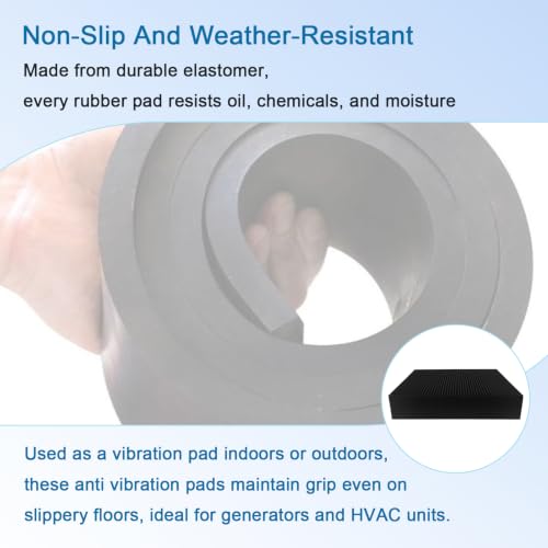4 Pack Shock Pad for Air Compressor Or Equipment Solid Rubber 4"×4"×7/8" - size: 100×100×20mm