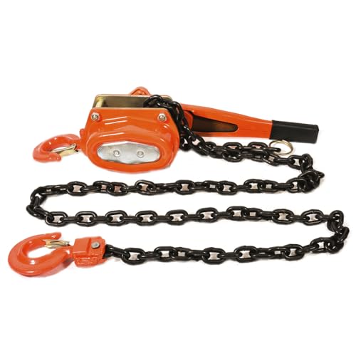 3Ton Manual Lever Chain Hoist, 3 ton 6600LBS chain hoist 10 FT come along winch 2 Heavy Duty Hooks Industrial Grade Steel chain, G80 chain come along for Building Warehouse Automotive Machinery