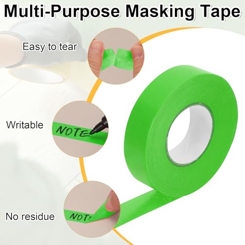 2roll Masking Tape (0.8" x55Yards Green) No Residue Universal Tape - color: Green, size: 0.8" x 55Yards