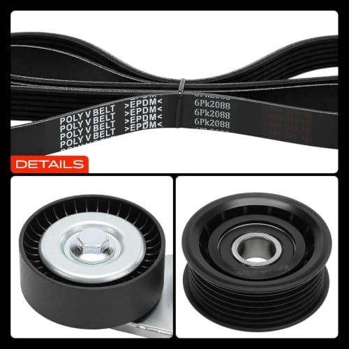 A-Premium Serpentine Drive Belt Kit with Tensioner & Idler Pulley
