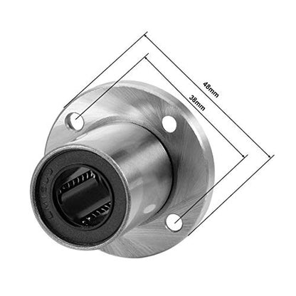 uxcell LM16UU Round Flange Linear Ball Bearings, 16mm Bore Dia, 28mm OD, 37mm Length(Pack of 2) - size: 16mm