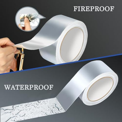 Aluminum Foil Tape, 4in x 65ft 3.9Mil, Heavy Duty HVAC Tape - size: 4 inch x 65ft