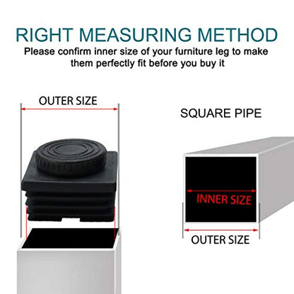 uxcell M8 Leveling Feet 50 x 50mm Square Insert Adjustable Furniture Glide 8 Sets