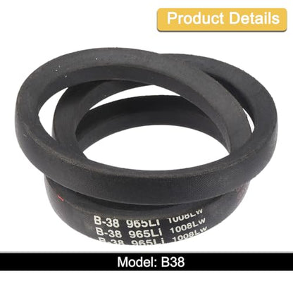 uxcell 3 Pack B38 Classic Wrapped V-Belt, 41" Outside Circumference, Black - size: B38