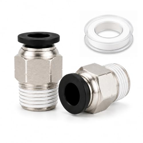 3/8" OD x 3/8" NPT Pneumatic Push to Connect Fittings, 20-Pack - size: 3/8"OD x 3/8" NPT