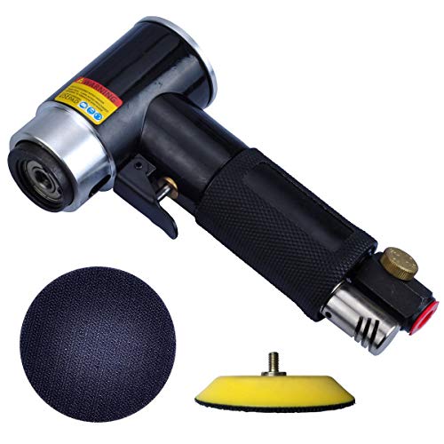 2" & 3" Dual Action Mini Air Sander, Random Orbital Pneumatic Polisher Kit with Pads & Accessories, High Speed Air Angle Sander for Auto Body, Wood, Metal, and Furniture Polishing (Pack of 2) - size: 2" and 3" pad (Pack of 2)