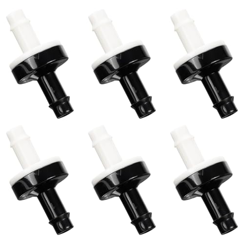 1/4" (6mm) One Way Inline Check Valve Plug-in Barb Non Return Valve ABS Plastic Water Air Systems Stop Check Valve for Liquids 6PCS - size: 1/4inch