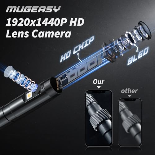 Endoscope Camera with Light, 1920P HD Borescope with 8 Lights (Dual Lens)
