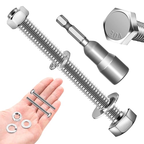 (12 Sets) 5/16-18 x 3", 5/16 Bolt Hex Head Screws Nuts and Bolts Kit with 5/16 Stainless Steel, Nuts Bolts Washers Assortment, Fully Threaded by Marysino - color: (Silver)-5/16, size: 3"