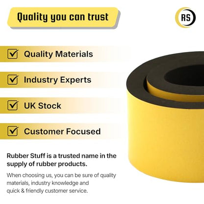 RS® Neoprene Rubber Self Adhesive Sponge Strip 10mm (W) x 3mm (T) x 10m (L)