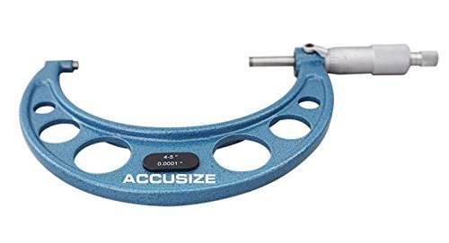Accusize Outside Micrometer, 4-5in x 0.0001in, EG00-0005 - size: 4-5"