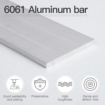 1/4" (6mm) X 3"(75mm) Square Aluminum Flat Bar 12" Long, 2 Pieces 6061 General Purpose Plate T6511 Solid New Mill - size: 1/4x3x12inch