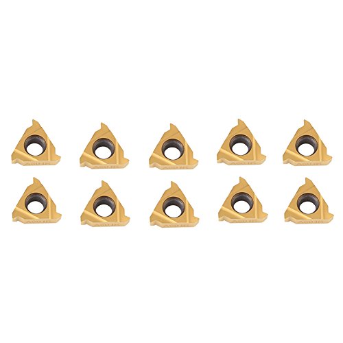 10pcs Carbide Lathe Threading Inserts 11IR A60 CNC Turning Blades for Tool Holder Replacement and Hardened Steel Cutting