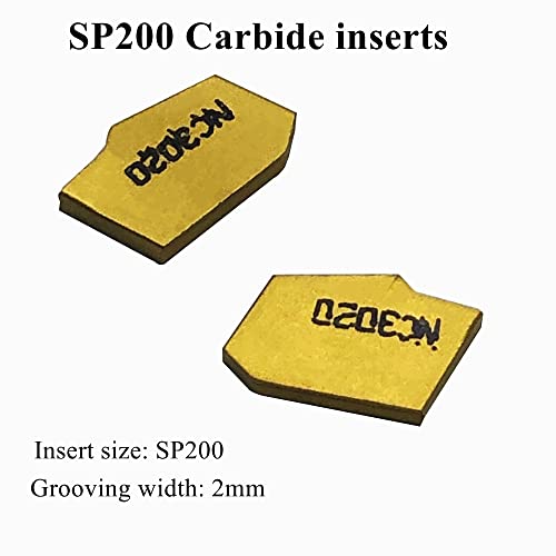 1/2" 3/8" Indexable Lathe Grooving Parting Holder with 10 Pieces GTN- SP200 Heavy Duty Nickel Plated ZQ1212R02 Right -Hand Cut Off Tool Carbide Inserts (1/2" ZQ1212R02 with 10pcs Inserts) - color: 1/2" ZQ1212R02 with 10pcs inserts