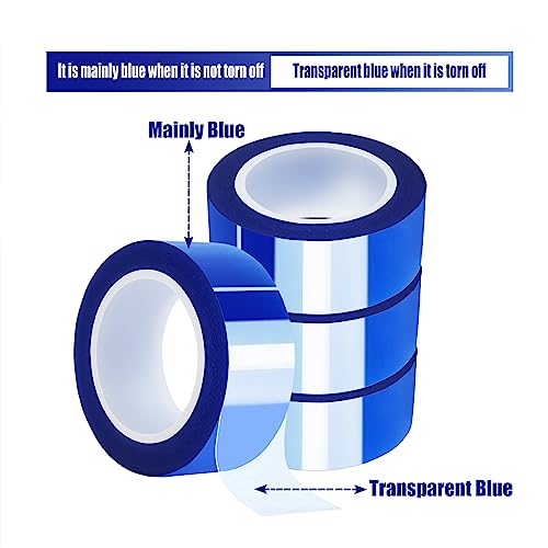 MEBMIK 4 Rolls 20mm x16m(52FT) Blue Heat Tape High Temperature Heat Resistant Tape Heat Transfer Tape for Heat Sublimation Press Vinyl,No Residue