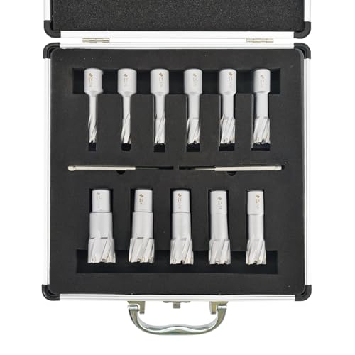 11Pcs TCT Carbide Tipped Annular Cutter Set 1-3/8" Depth 7/16" to 1-1/16" - size: 7/16"-1-1/16" 11PCS, style: TCT 1-3/8" Cutting Depth