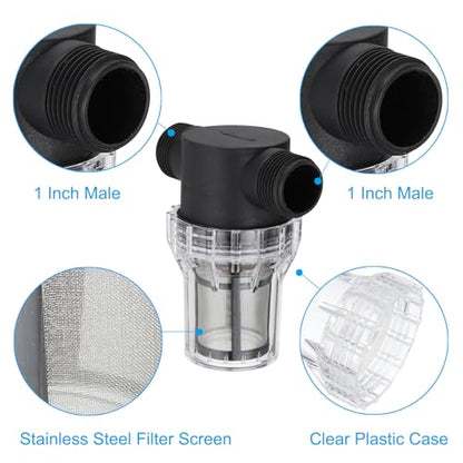 PATIKIL 1" Male in-Line Strainer Water Pump Filter with 80 Mesh