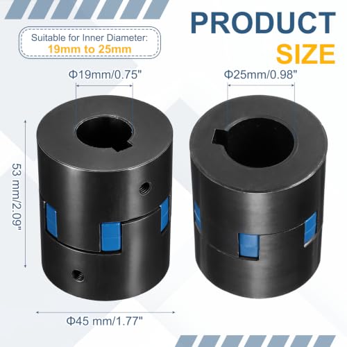 MECCANIXITY L075 Flexible Shaft Coupling 3/4" to 1" Bore Coupler Set - size: 3/4" to 1" Bore