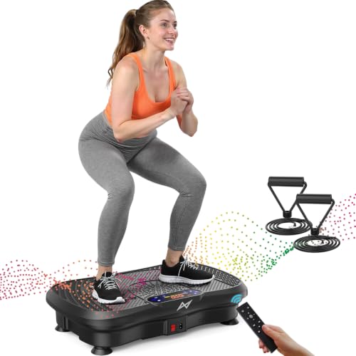 AXV Vibration Plate Exercise Machine Fitness Platform Body Vibrating Board - color: SLIM.DEEPBLACK