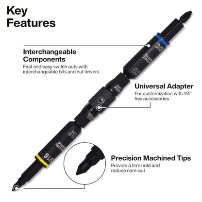 Klein Tools 32500HDRT KNECT 11-in-1 Impact Rated Multi-Bit Screwdriver - style: Standard Handle