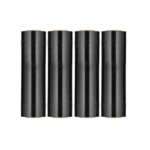 PSBM Dark Black Stretch Wrap, 8 Rolls 18 Inch x 1000 Feet 100 Gauge, Heavy Duty Plastic Wrap Industrial Strength Shrink Film for Moving, Packing & Shipping - color: Black, size: 8 Rolls