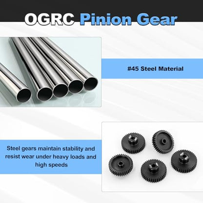 OGRC 48DP 38T 39T 40T 41T 42T Pinion Gear 3.175(1/8-Inch) Pinion Motor Gear - size: 38T 39T 40T 41T 42T