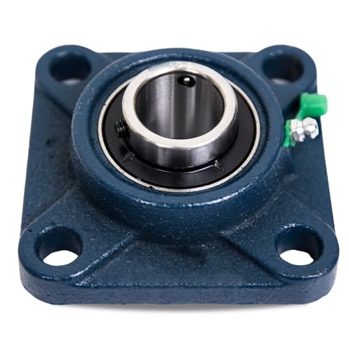 Jeremywell UCF202-10 Pillow Block Bearing (2 Pack), 5/8 inch Bore, Square, 4-Bolt Flange Mounted, Solid Base, Self-Alignment - size: UCF202-10