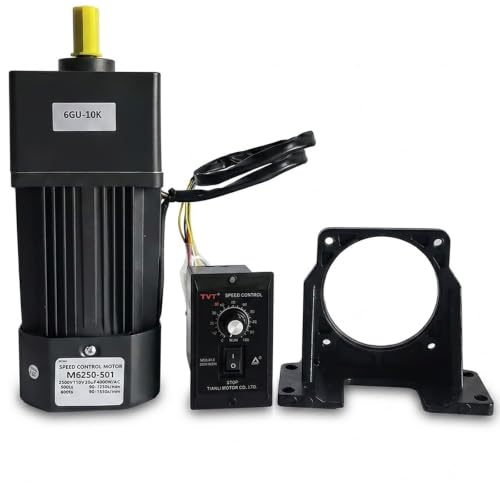 250W 110V AC Gear Motor Set with Adjustable Speed Controller + Bracket