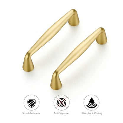 Ravinte Brushed Gold Cabinet Handles Solid Handles,3 Inch,5 Pack - color: Brushed Gold, size: 3 Inches Hole Center