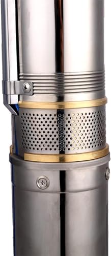 2.5" Tube Stainless Steel Submersible Well Pump 110V 0.5Hp Deep Well Pump 141ft,13GPM 65mm Bore Well Water Pump with Control Box for Home Garden Agricultural Industrial,10m Copper Power Cord - size: 110V/60Hz 0.37KW 0.5HP 1"