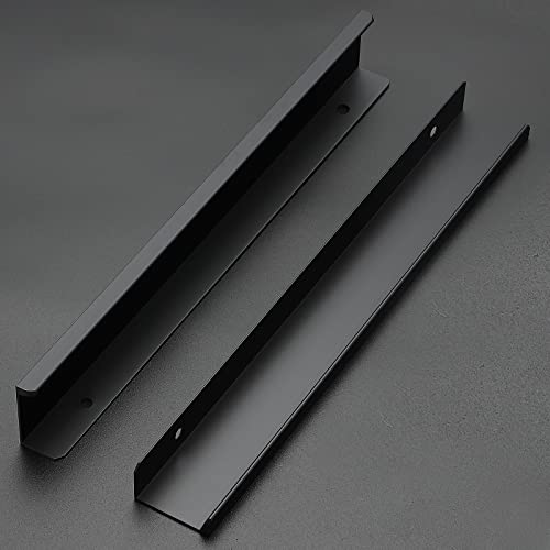 Ravinte 1 Pack Finger Pulls for Cabinets 250mm/9.84" Length Black Pulls - size: 250mm/9.84" Overall Length
