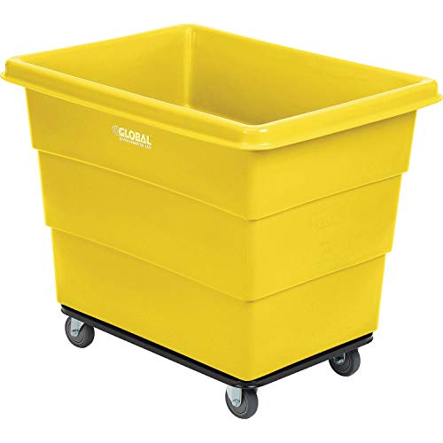 Global Industrial 12 Bushel Plastic Bulk Box Truck, Steel Base, Yellow - color: Yellow