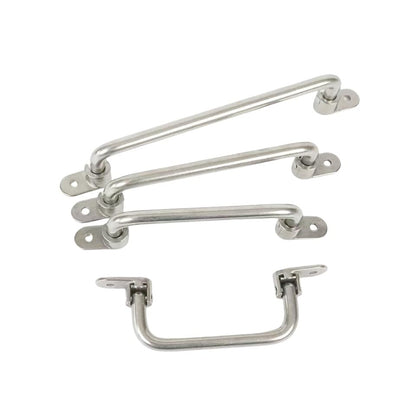 304 Stainless Steel Folding Handle, 90 Degree Solid Rotating Handle, Cabinet and Tool Box Spring armrest (Hole Centers: 6-1/5in(158mm)) - size: Hole Centers: 6-1/5in(158mm)