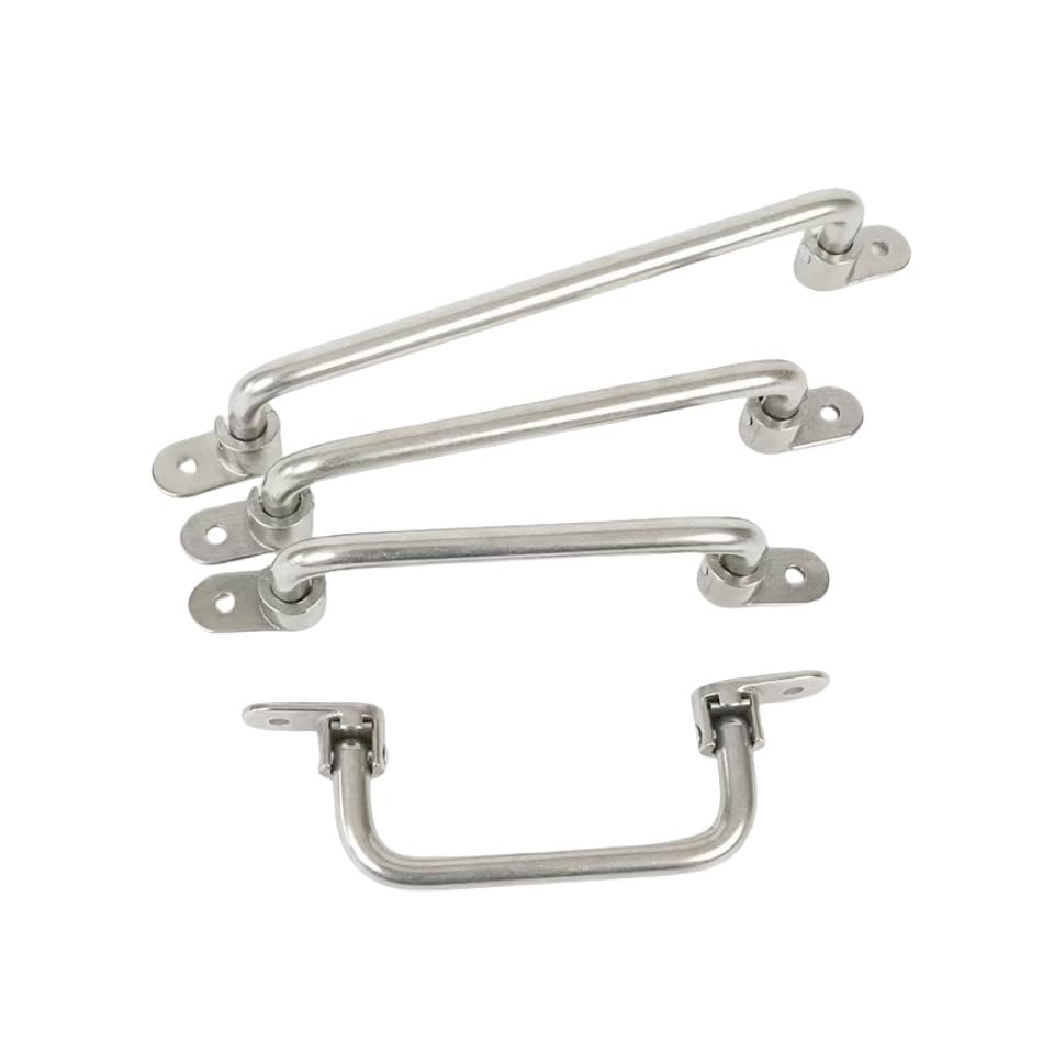 304 Stainless Steel Folding Handle, 90 Degree Solid Rotating Handle, Cabinet and Tool Box Spring armrest (Hole Centers: 7in(180mm)) - size: Hole Centers: 7in(180mm)