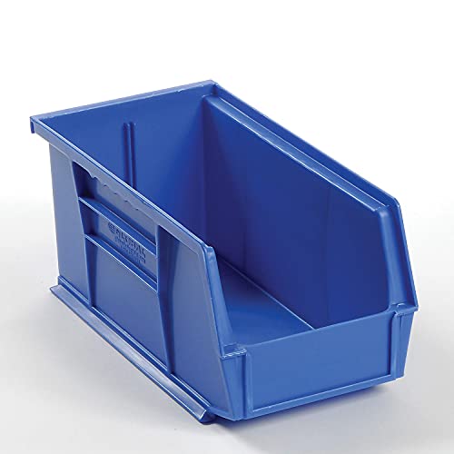 Plastic Stacking And Hanging Parts Bin 5-1/2 x 10-7/8 x 5, Blue - Lot of 12