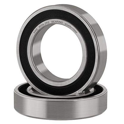XIKE 6008-2RS Sealed Deep Groove Ball Bearings, 40x68x15 mm, 2-Pack - size: 6008-2RS - 40x68x15 mm