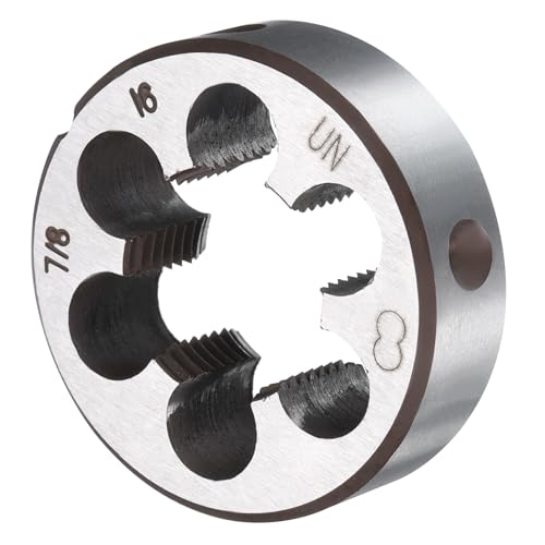 uxcell Round Threading Die 7/8-16 UN Thread Right Hand Screw Cutting Fixed Dies, Alloy Tool Steel Tapping Repair Tool