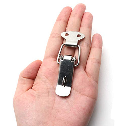 10pcs Spring Loaded Toggle Latch with Padlock Hole, Stainless Steel, Silver - size: 74mm/2.9" 10pcs A