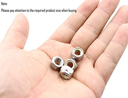 LBY 40pcs Lock Nuts, 5/16-24 Nylon Insert Hex Lock Nuts, 304 Stainless Steel (Silver) - size: 5/16-24