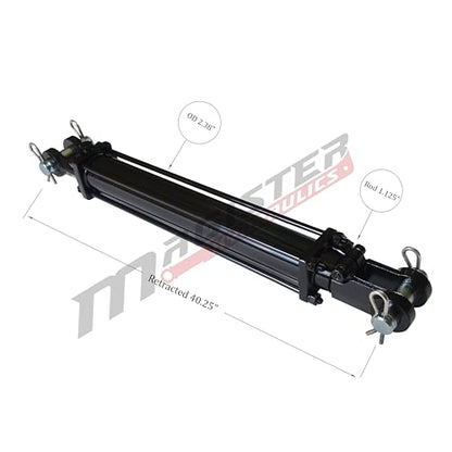 Double Acting Hydraulic Cylinder - AG Tie-Rod Hydraulic Cylinder 2500 PSI Agriculture Standard 2" bore 30" Stroke (2x30) - size: 30" Stroke, style: 2" Bore