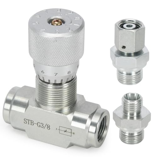 STB-G3/8 3/8" L08 Hydraulic Flow Control Valve Compatible with 1-2 Ton Mini Excavator, Bidirectional Restrictor Valve with Two-Sided Connectors - size: 3 Pcs