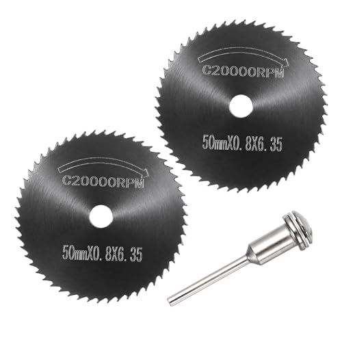 Cutting Wheel Set 2Pcs 1.97" 50mm Diameter HSS Circular Saw Blades - color: Black, size: 1.97"(50mm) Diameter, 0.13"(3.2mm) Round Shank