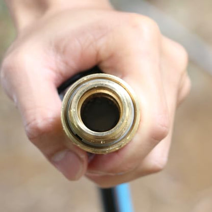 STYDDI 3/4-inch Full Flow Super Heavy Duty Hose Quick Connect Fittings, Lead-free Brass Full Port Garden Hose Quick Connector Coupler, 3/4” GHT High-Volume Hose Quick Release Adapter Set - size: 1 MALE + 1 FEMALE