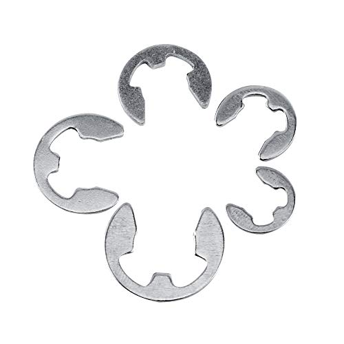 120Pcs E Clip Retaining Snap Opening Ring Circlip Kit, 10 Size 1.5/2/3/4/5/6/7/8/9/10mm with Plastic Box, 304 Stainless Steel E Clips Assortment Kit