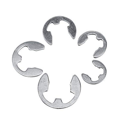 120Pcs E Clip Retaining Snap Opening Ring Circlip Kit, 10 Size 1.5/2/3/4/5/6/7/8/9/10mm with Plastic Box, 304 Stainless Steel E Clips Assortment Kit
