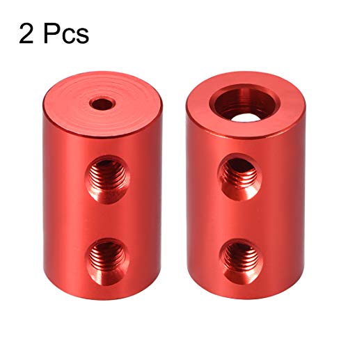 uxcell 2mm to 6mm Bore Rigid Coupling Set Screw L20XD12 Aluminum Alloy,Shaft Coupler Connector for RC Airplane Boat, Motor Accessories,Red,2pcs - size: 2mm to 6mm