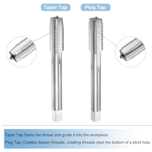 uxcell 3pcs Metric Hand Tap and Die Set, M11 x 1.5 Taper/Plug Thread Taps & Round Die, Hand Threading Tapping Tool Kit for Thread Repair - size: M11 x 1.5
