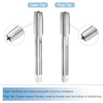 uxcell 3pcs Metric Hand Tap and Die Set, M11 x 1.5 Taper/Plug Thread Taps & Round Die, Hand Threading Tapping Tool Kit for Thread Repair - size: M11 x 1.5