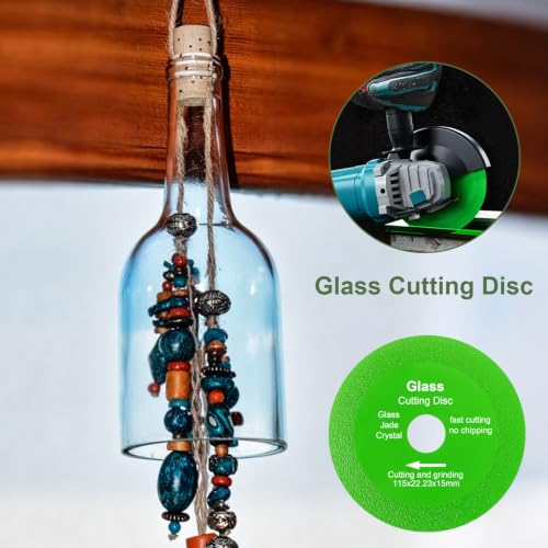 8 Pack 4-1/2" Glass Cutting Disc, Diamond Blade for Angle Grinder - size: 8 x 4.5"