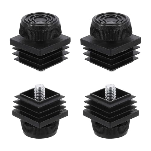 DTGN 30x30mm(LxW) Adjustable Leveling Feet - 4Sets - Good for Furniture - Square Insert Kit Furniture Glide - Black